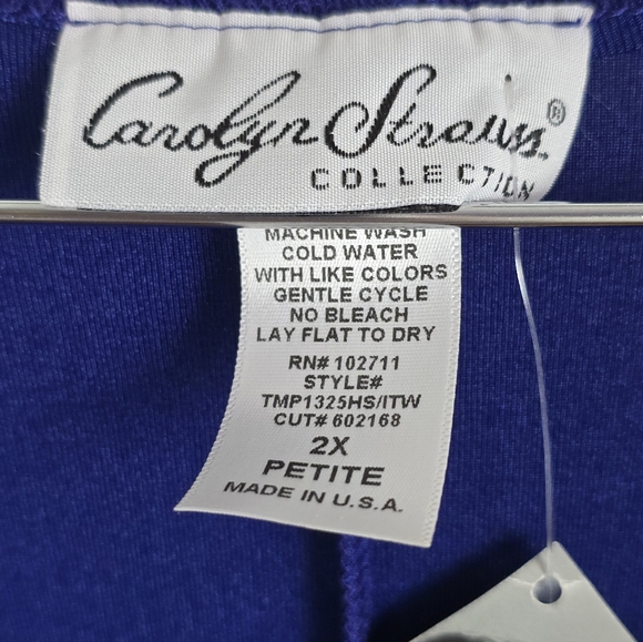 NWT Carolyn Strauss Shimmery Royal Blue Swing Dress Plus 2X - Picture 4 of 9